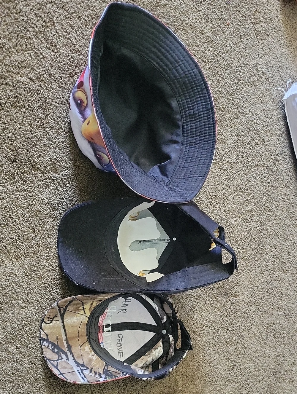 EUC Patriotic Caps, One Bucket, 2- adjustable BB caps